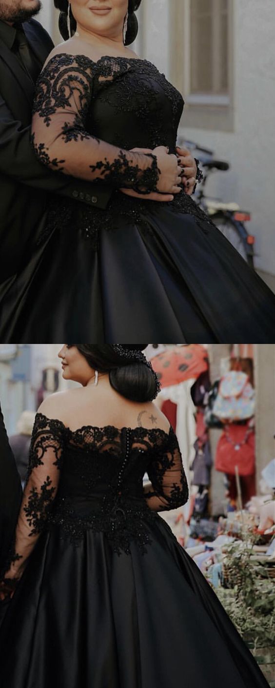 Ball Gown Lace Long Sleeves prom dress ...